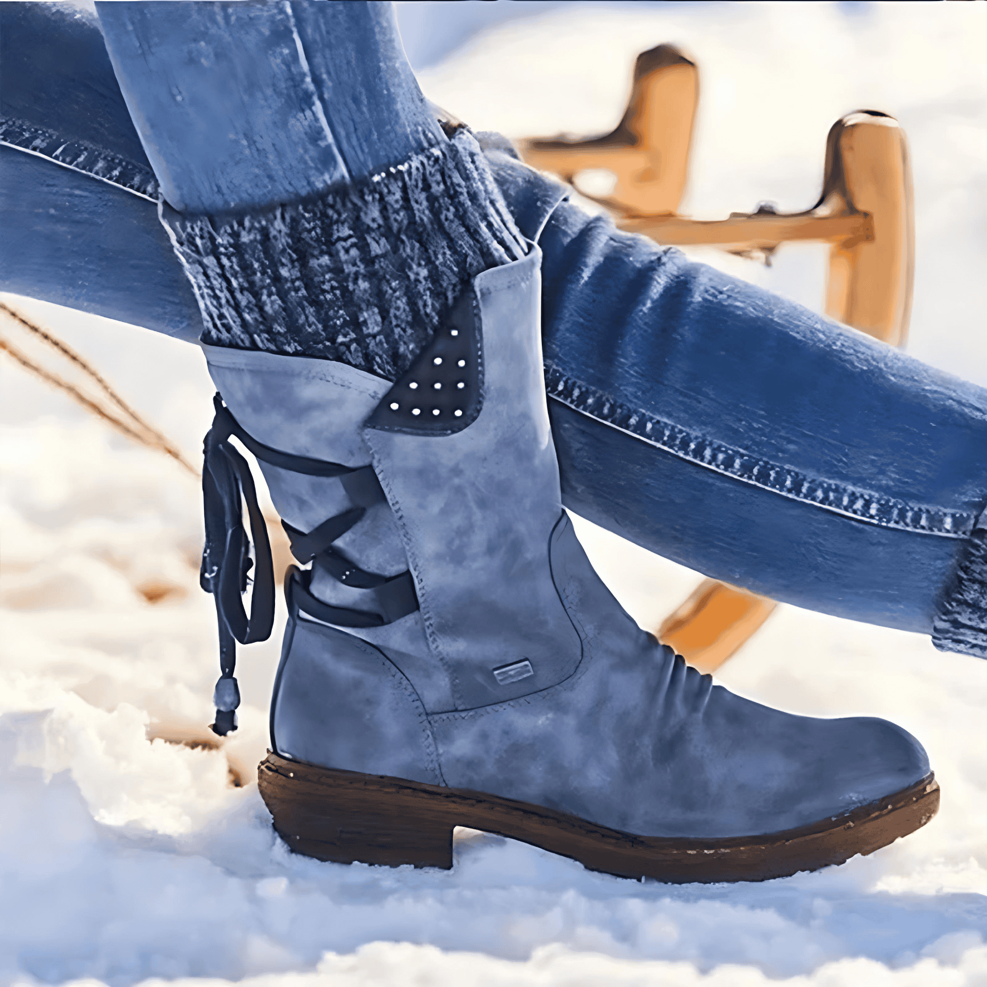 Studio Harvyn | Women – Winter Ankle Boots with Lacing - Stylish & Warm