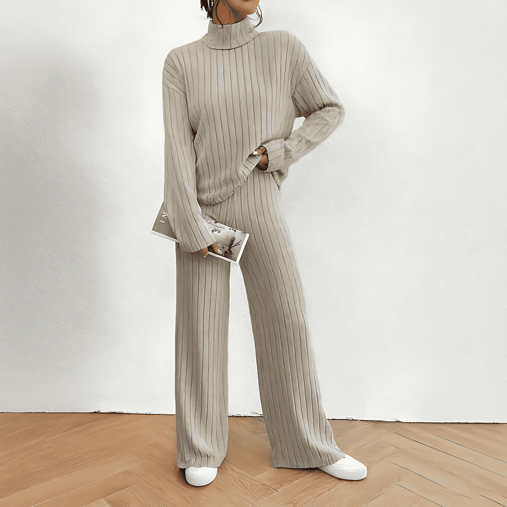 Studio Harvyn | Women - Two-Piece Set - Turtleneck Sweater & Wide Pants