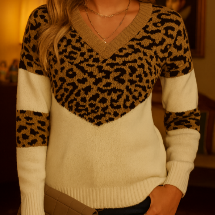 Studio Harvyn | Women - V-Neck Knitted Jumper - Soft Fabric