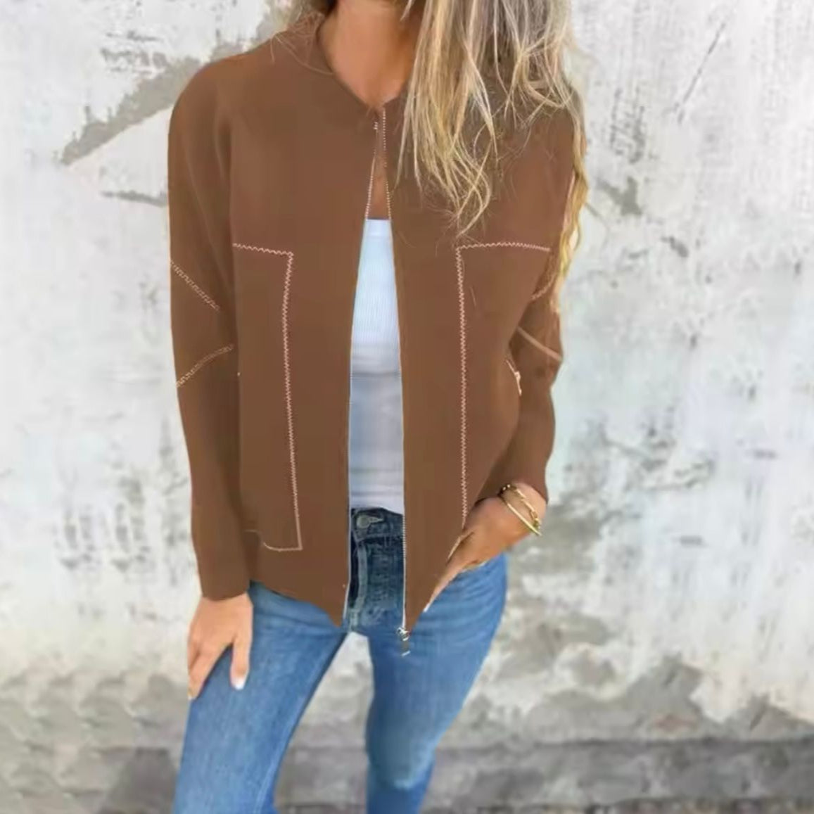 Studio Harvyn | Women - Stylish Zipper Jacket - Comfortable Fabric