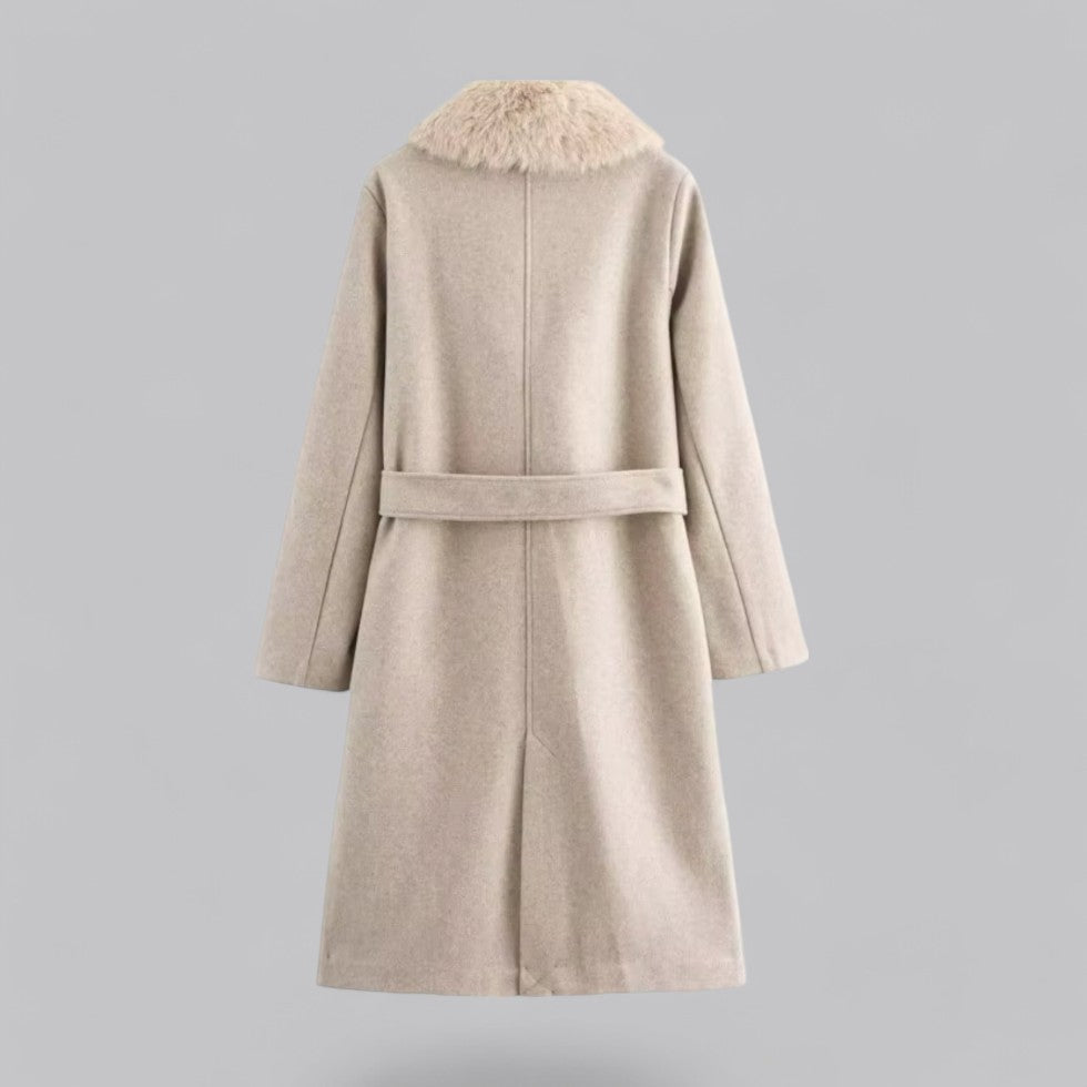 Studio Harvyn  Women - Beige Trench Coat - Faux Fur