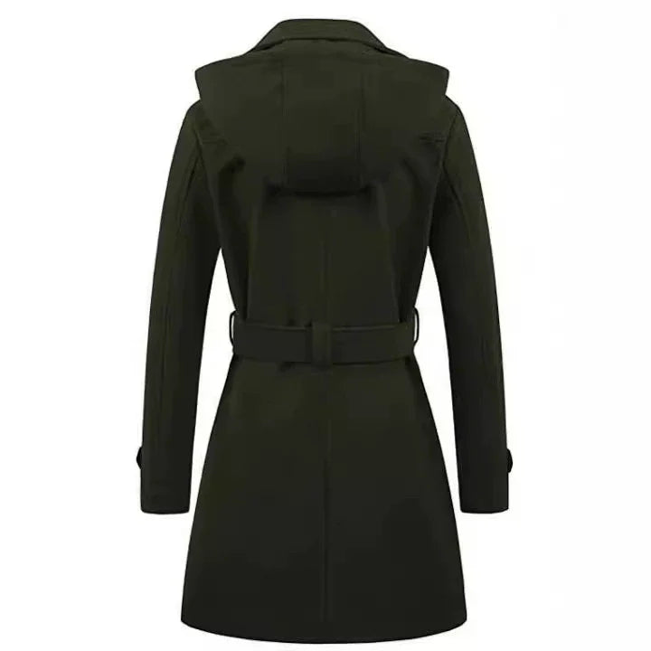 Studio Harvyn | Women - Tailored Fit Hooded Coat - Belted Waist