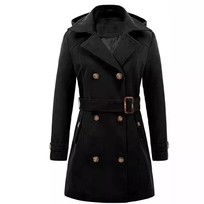 Studio Harvyn | Women - Tailored Fit Hooded Coat - Belted Waist