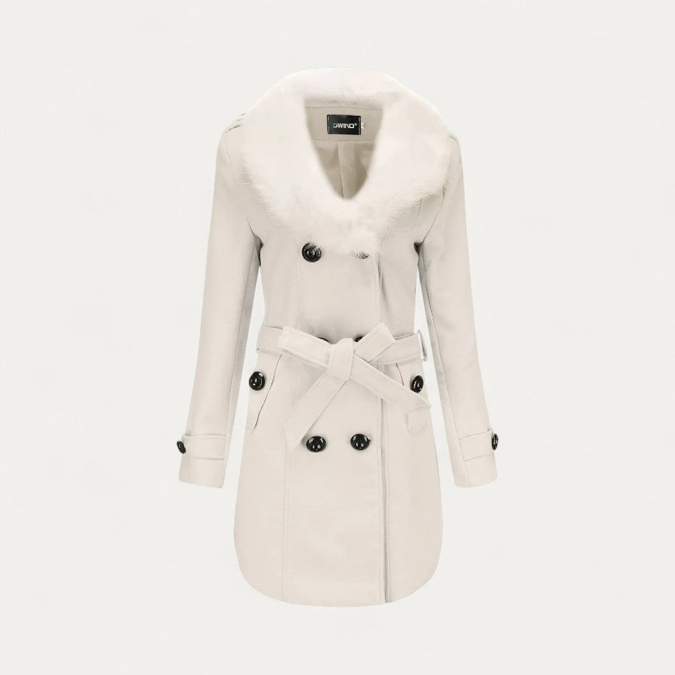 Studio Harvyn | Women - Double-Breasted Trench Coat with Faux Fur