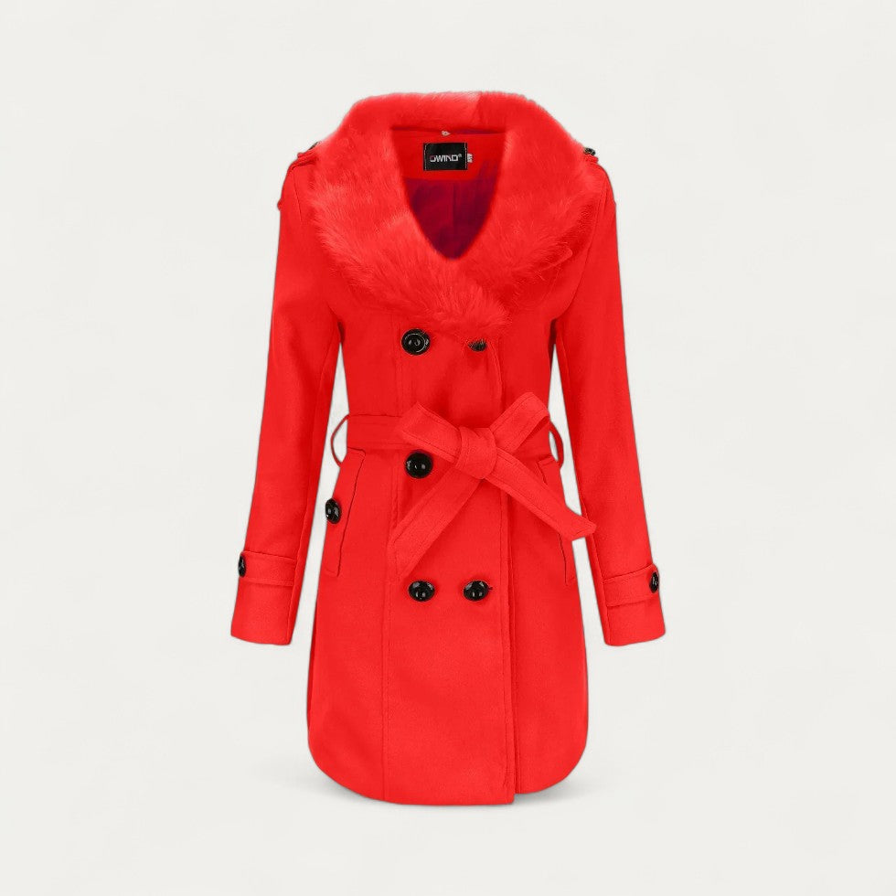 Studio Harvyn | Women - Double-Breasted Trench Coat with Faux Fur