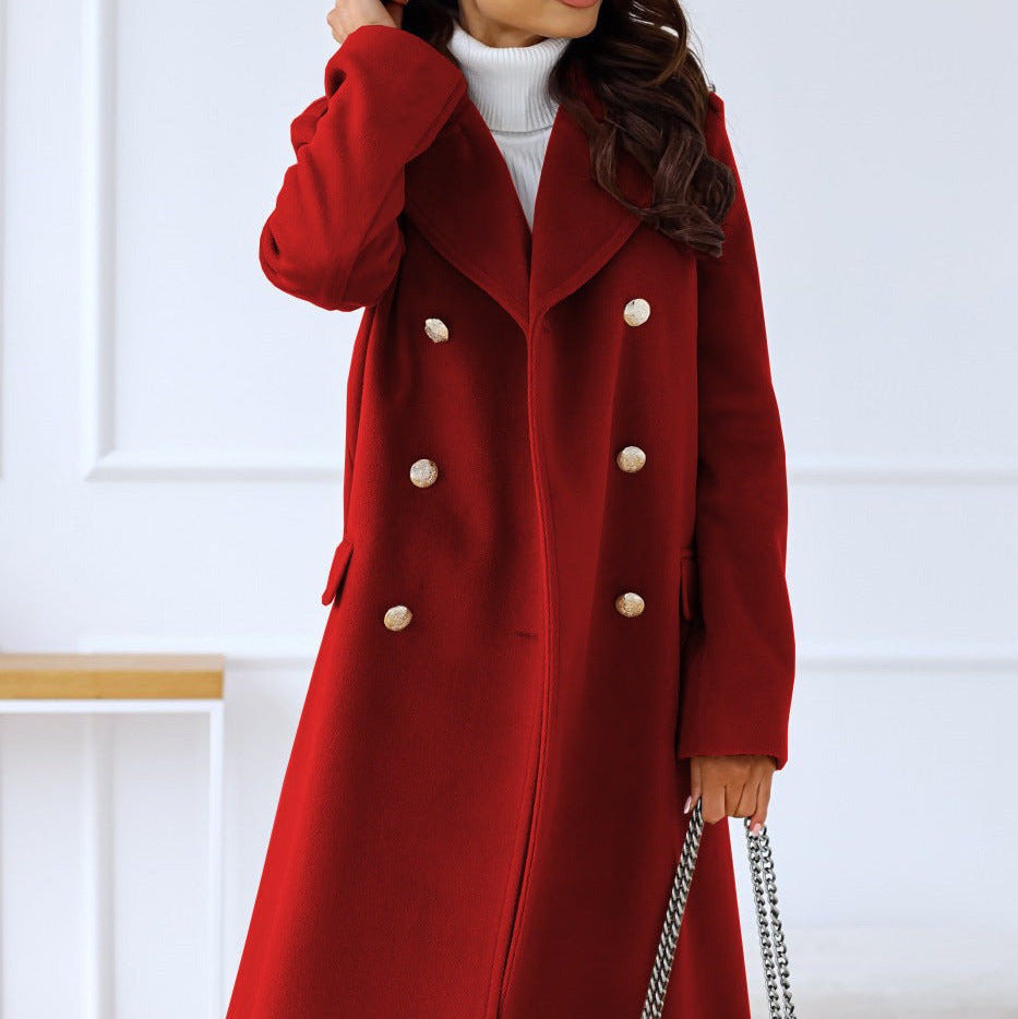 Studio Harvyn | Women  - Double Breasted Long Coat - Winter Style