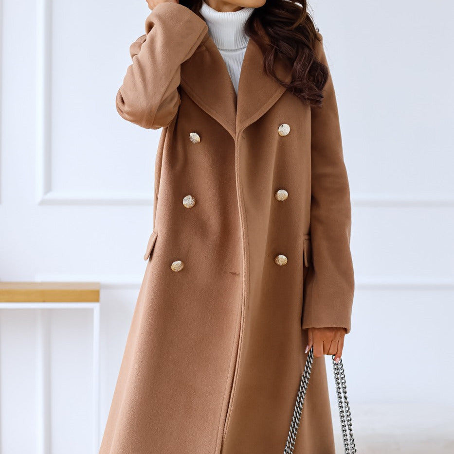 Studio Harvyn | Women  - Double Breasted Long Coat - Winter Style
