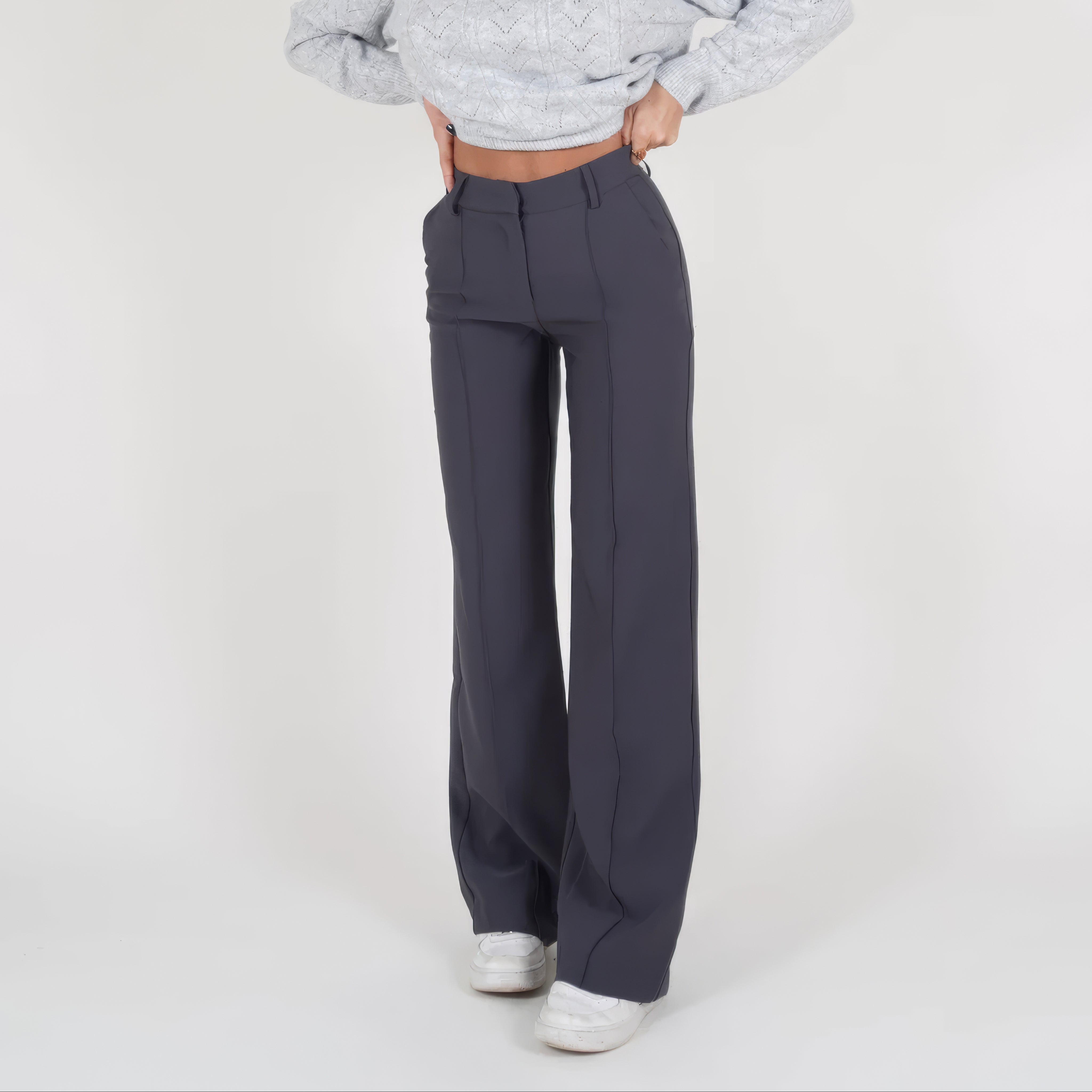 Studio Harvyn | Women - High-Waisted Straight Leg Trousers - Tailored