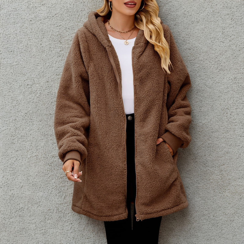 Studio Harvyn | Women - Plush Hooded Jacket - Oversized Fit