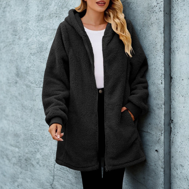 Studio Harvyn | Women - Plush Hooded Jacket - Oversized Fit
