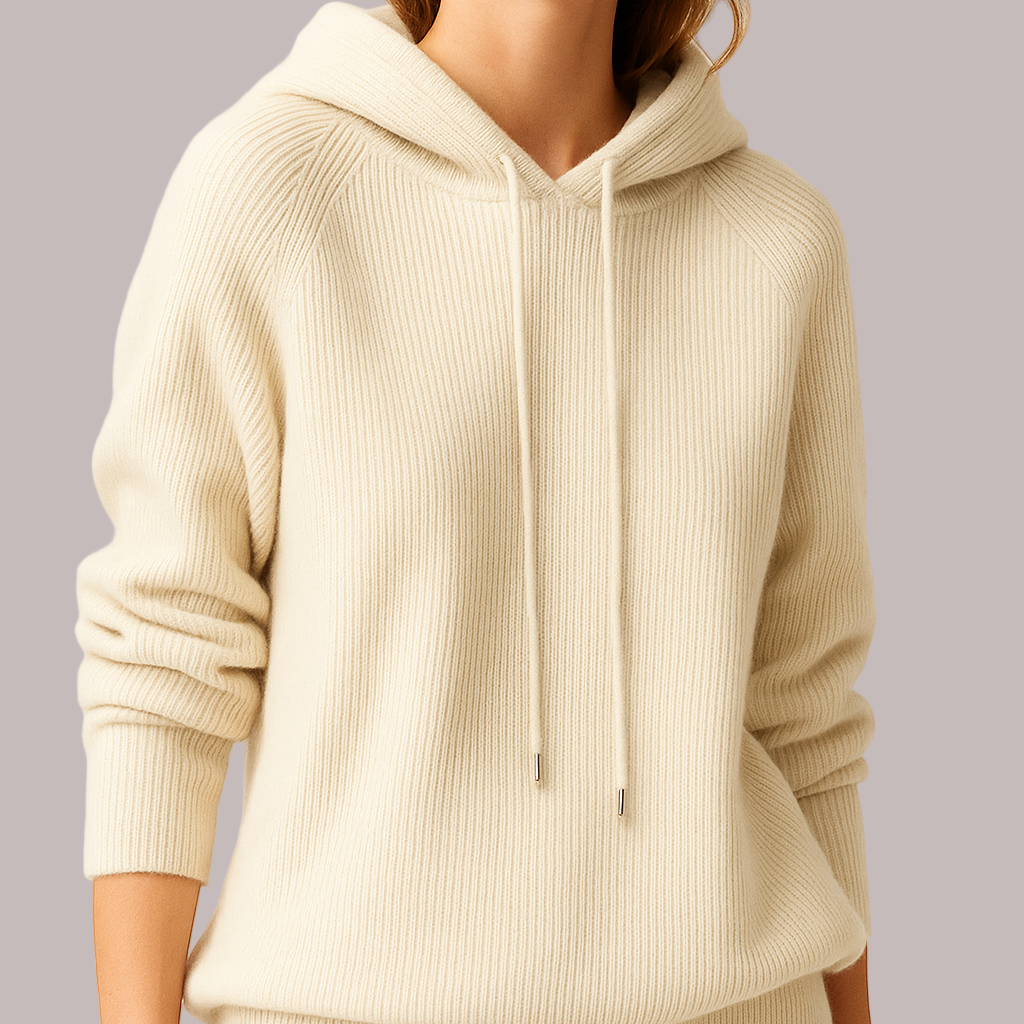 Studio Harvyn | Women - Relaxed Fit Hoodie - Ribbed Knit