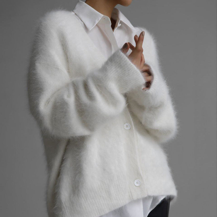 Studio Harvyn | Women - V-Neck Knitted Cardigan - Relaxed Fit