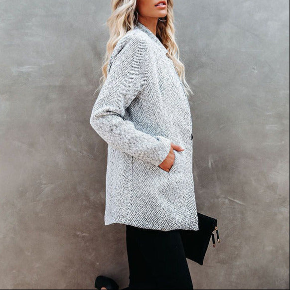 Studio Harvyn | Women - Light Grey Longline Coat - Casual Style