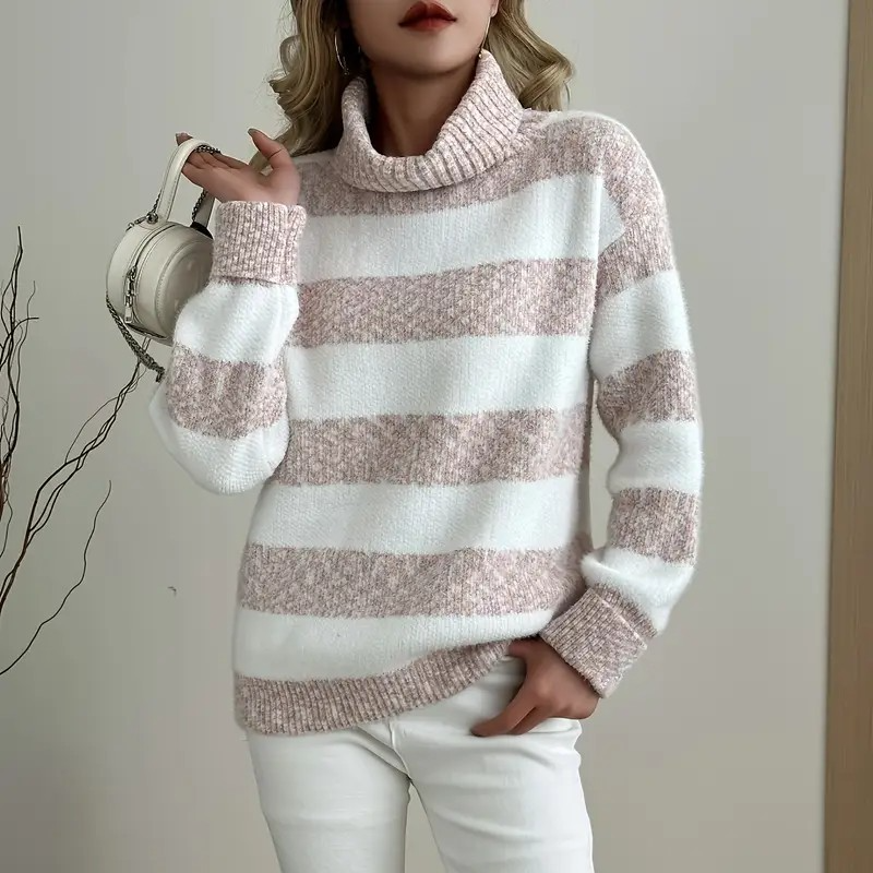 Studio Harvyn | Women - Turtleneck Pullover Sweatshirt - Plush Knit