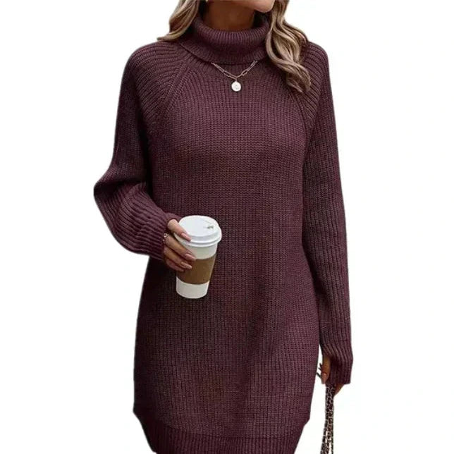 Studio Harvyn | Women - Turtleneck Knit Jumper Dress - Long Sleeve