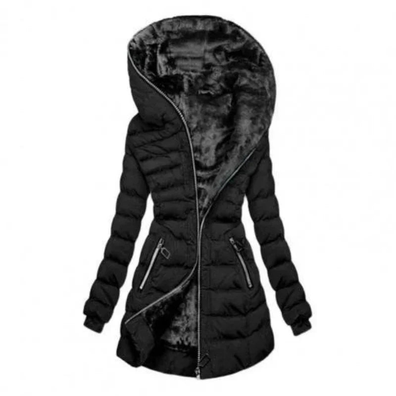 Studio Harvyn | Women - Long Zip Hooded Jacket - Padded Coat