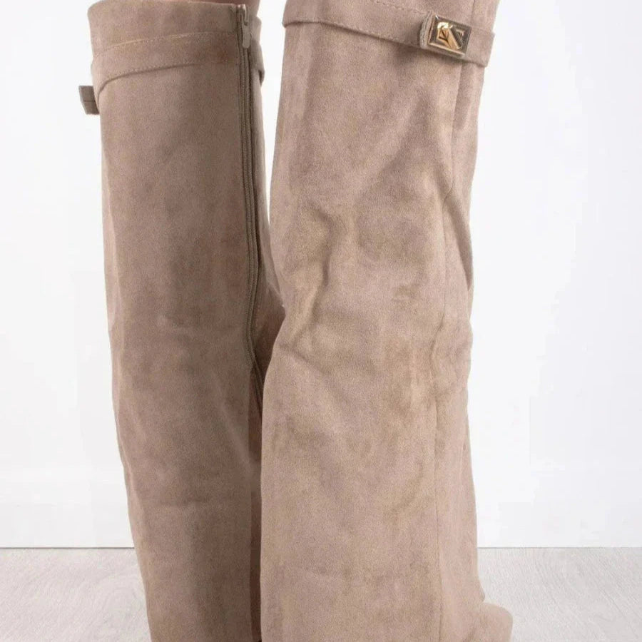 Studio Harvyn | Women - Knee-High Boots - Pointed Toe Leather Zip