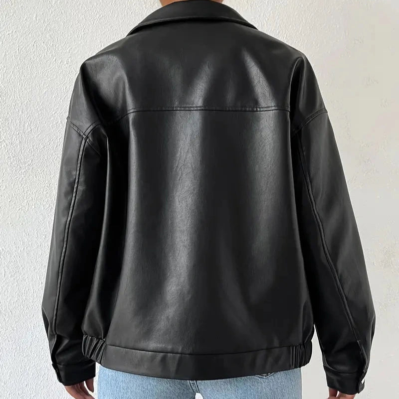 Women's - Faux Leather Jacket - Stylish & Versatile