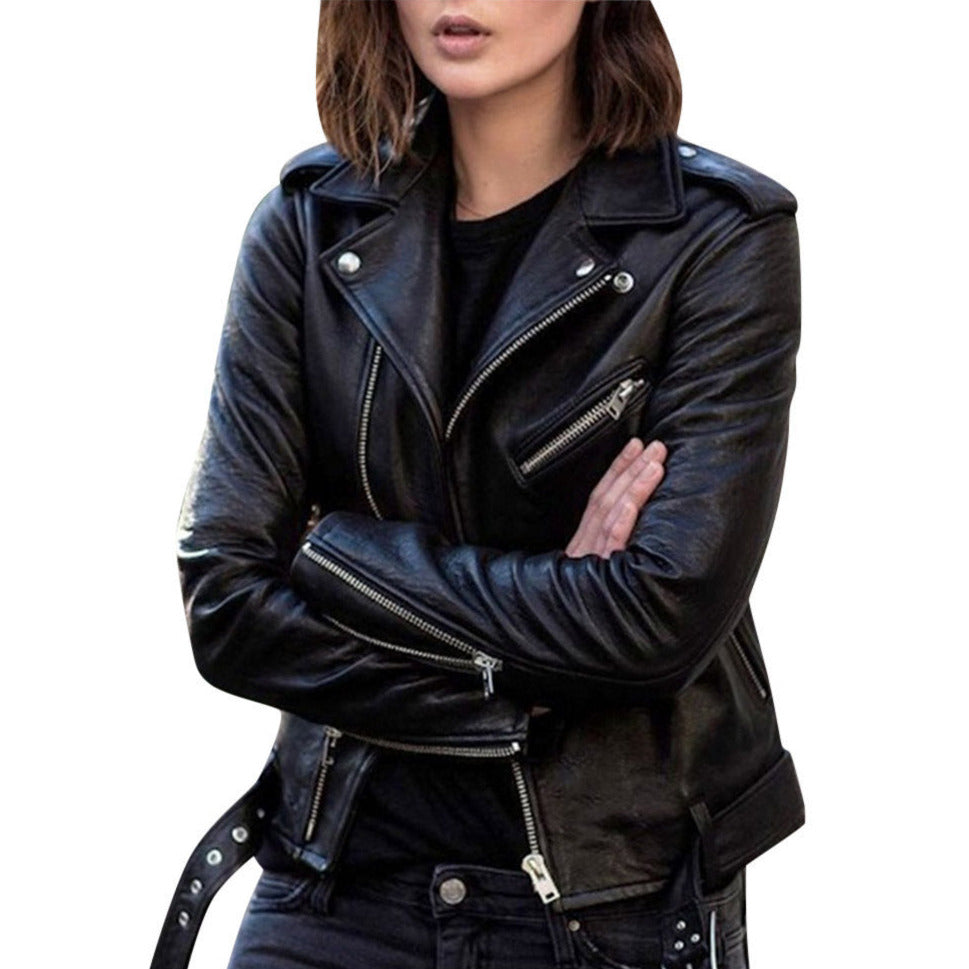 Studio Harvyn | Women – Casual Biker Jacket - Zip Closure Style
