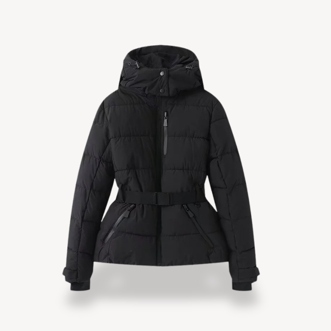 Studio Harvyn | Women - Hooded Belted Puffer Jacket - Cosy Style