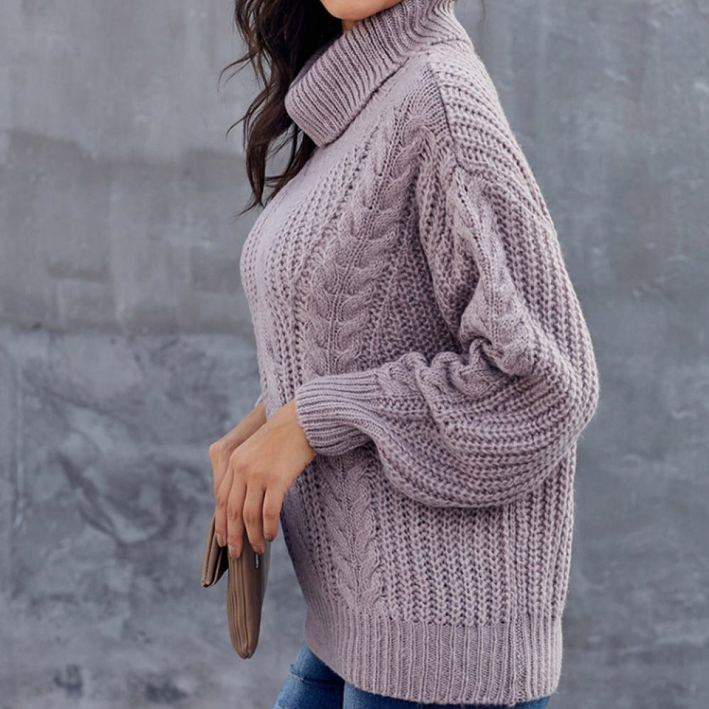 Studio Harvyn | Women – Cable Knit Turtleneck Sweater - Oversized Fit