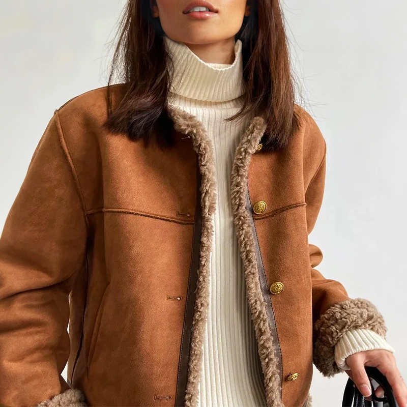 Studio Harvyn | Women – Cosy Vintage Suede Jacket - Stylish Fit