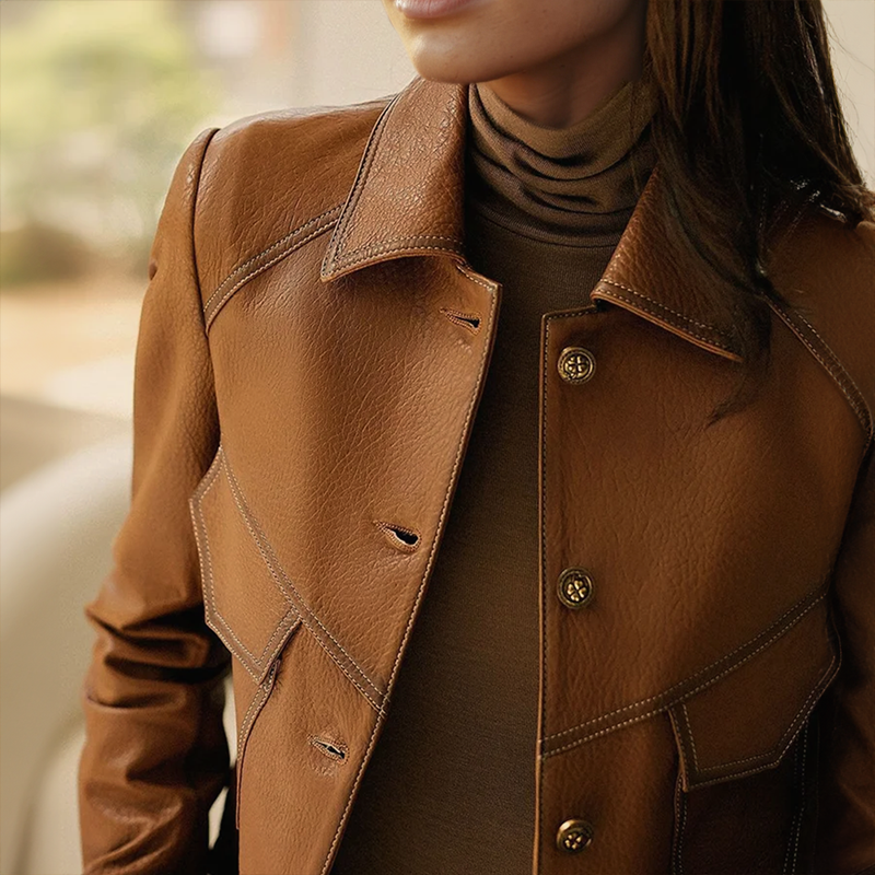 Studio Harvyn | Women – Brown Long Sleeve Jacket - Stylish Design