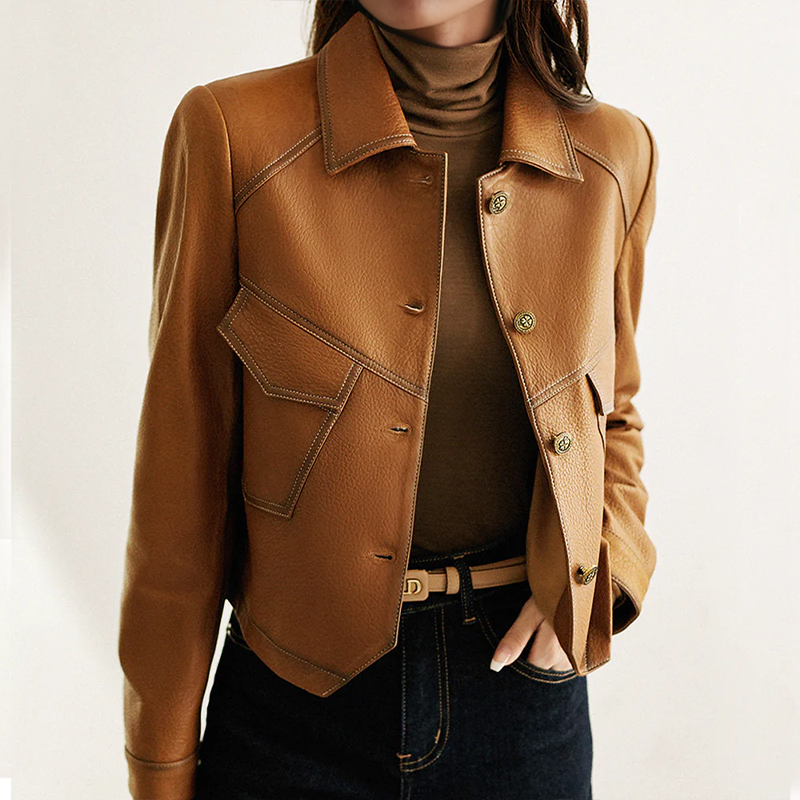 Studio Harvyn | Women – Brown Long Sleeve Jacket - Stylish Design