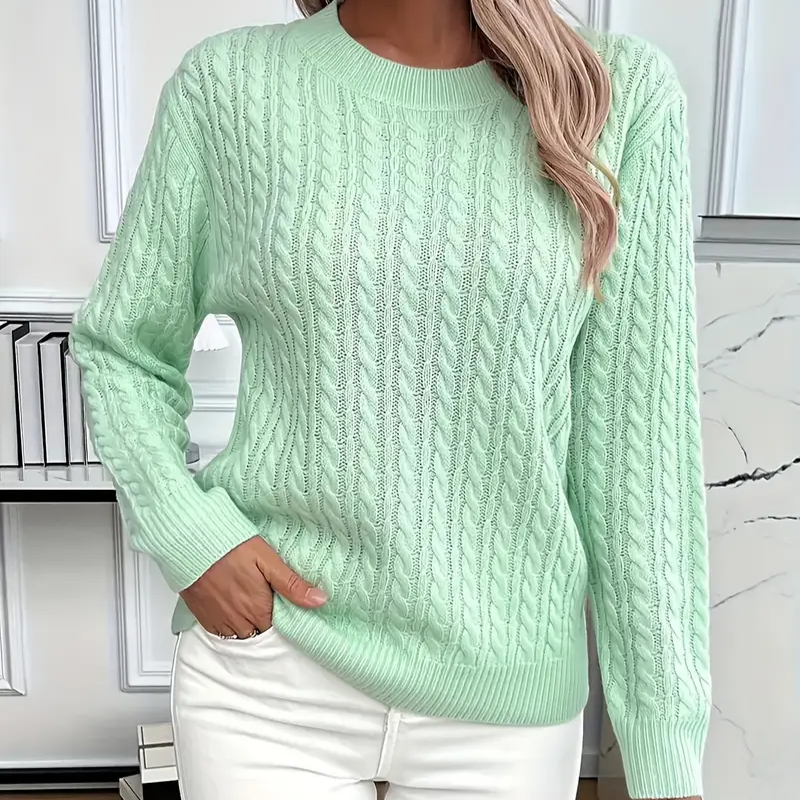 Studio Harvyn | Women – Classic Fit Sweatshirt - Cable Knit Look