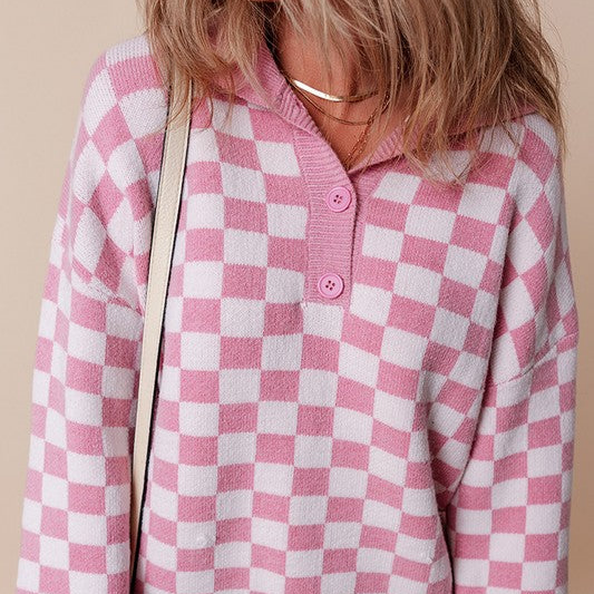 Studio Harvyn | Women – Wool Knit V-Neck Sweater - Button Neckline