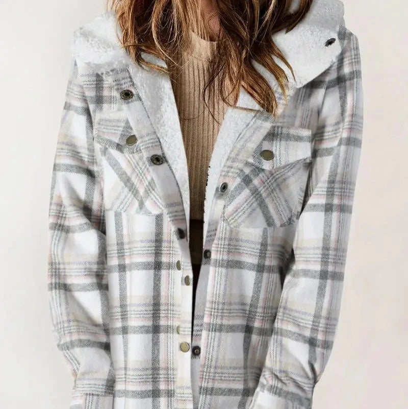 Studio Harvyn | Women - Plaid Winter Jacket - Hooded Lining