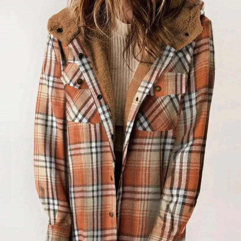 Studio Harvyn | Women - Plaid Winter Jacket - Hooded Lining