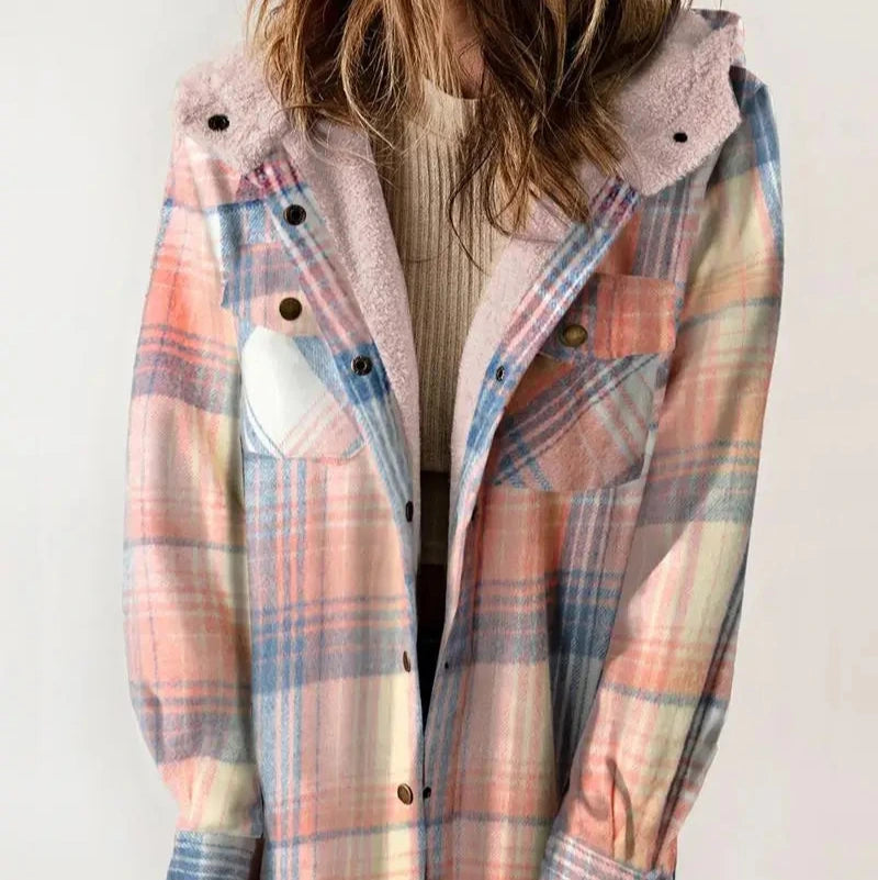 Studio Harvyn | Women - Plaid Winter Jacket - Hooded Lining
