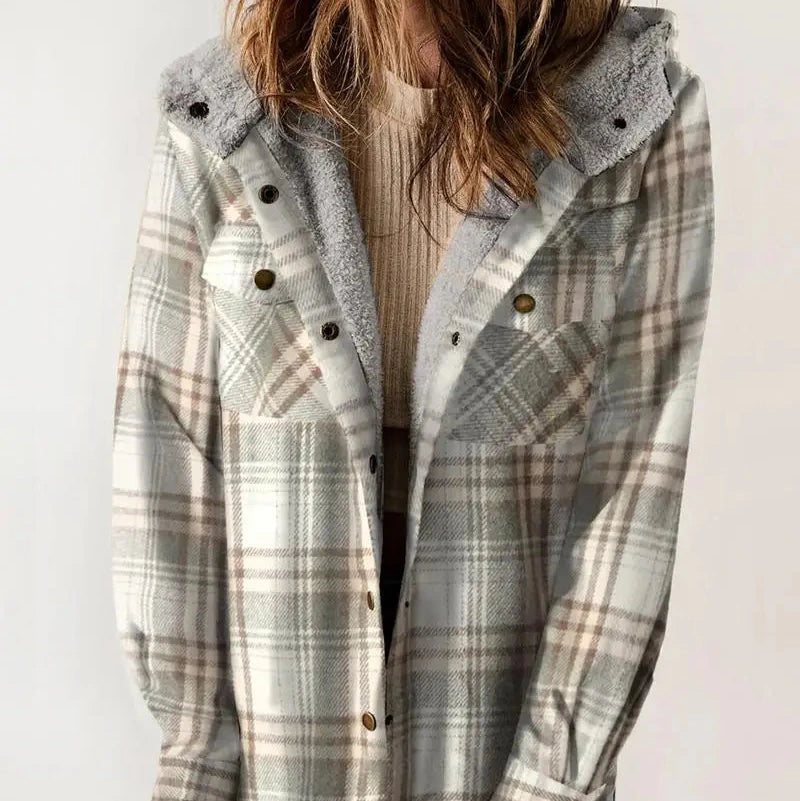 Studio Harvyn | Women - Plaid Winter Jacket - Hooded Lining