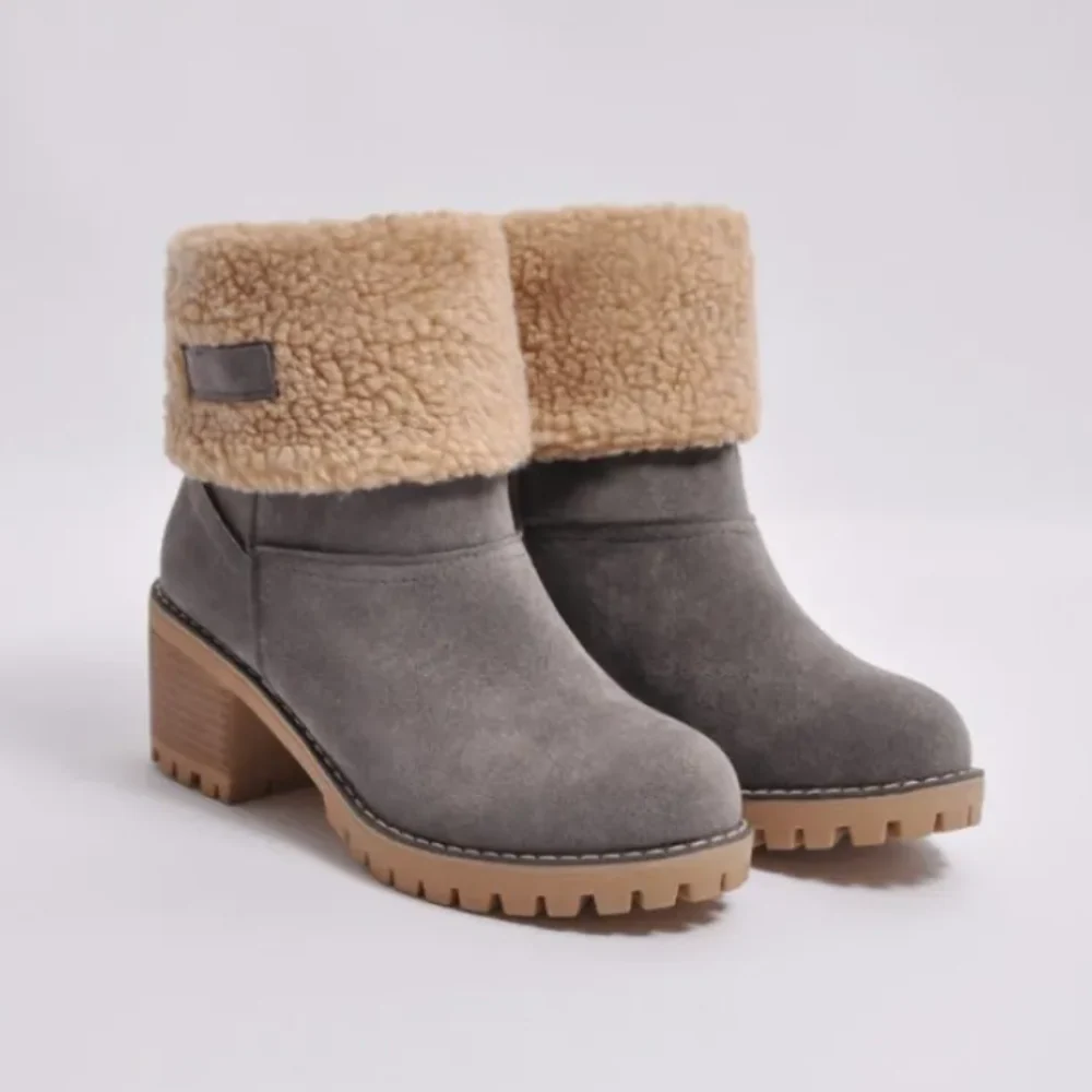 Studio Harvyn | Women - Chunky Heel Ankle Boots - Shearling Lined