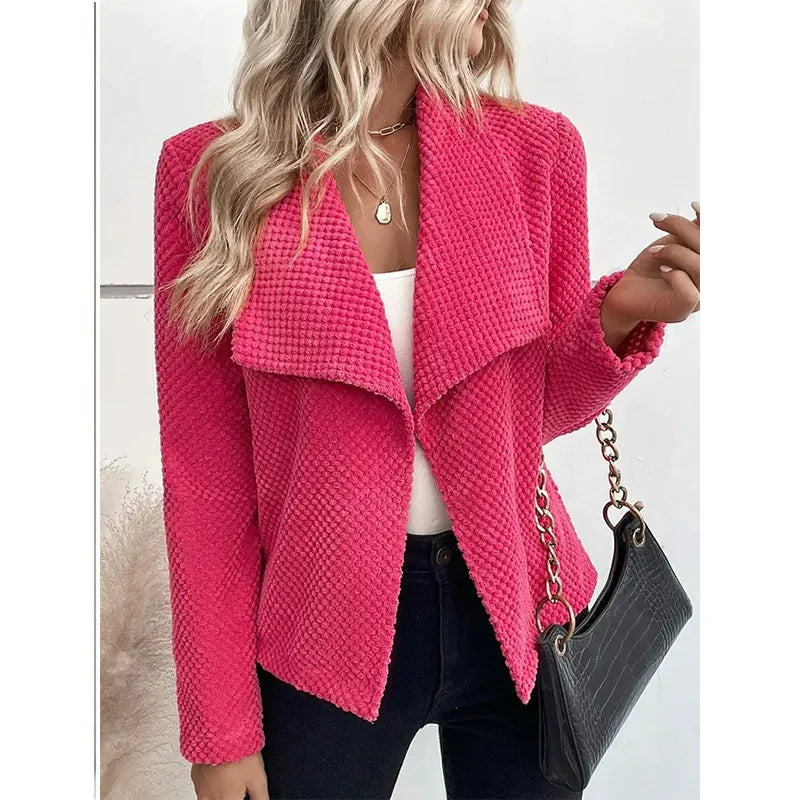 Studio Harvyn | Women - Textured Knit Blazer Jacket - Relaxed Fit