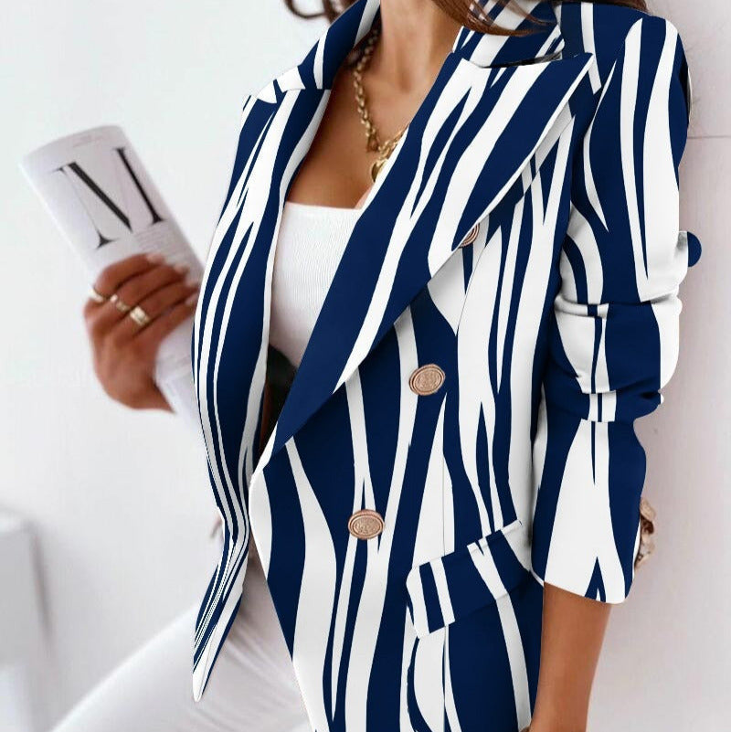 Studio Harvyn | Women – Tailored Double-Breasted Blazer - Printed Styles