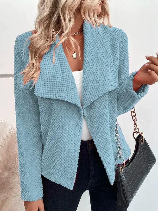 Studio Harvyn | Women - Textured Knit Blazer Jacket - Relaxed Fit