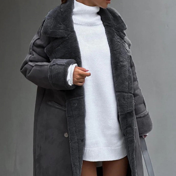 Studio Harvyn | Women – Oversized Faux Shearling Coat - Knee Length