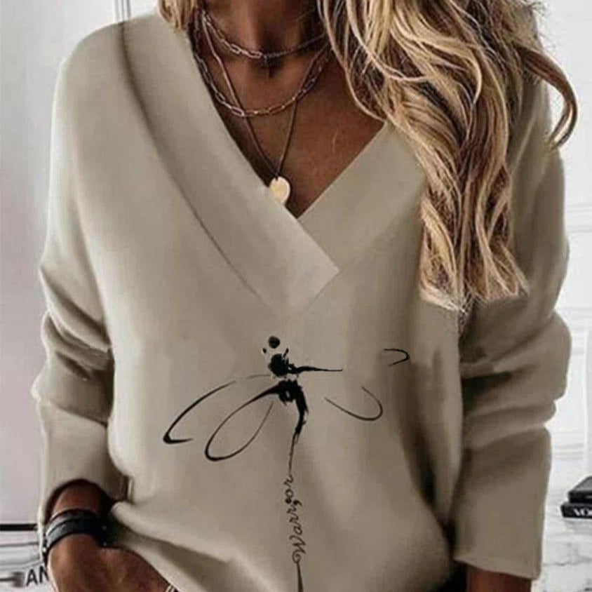 Studio Harvyn | Women - Cotton V-Neck Sweatshirt - Relaxed Fit