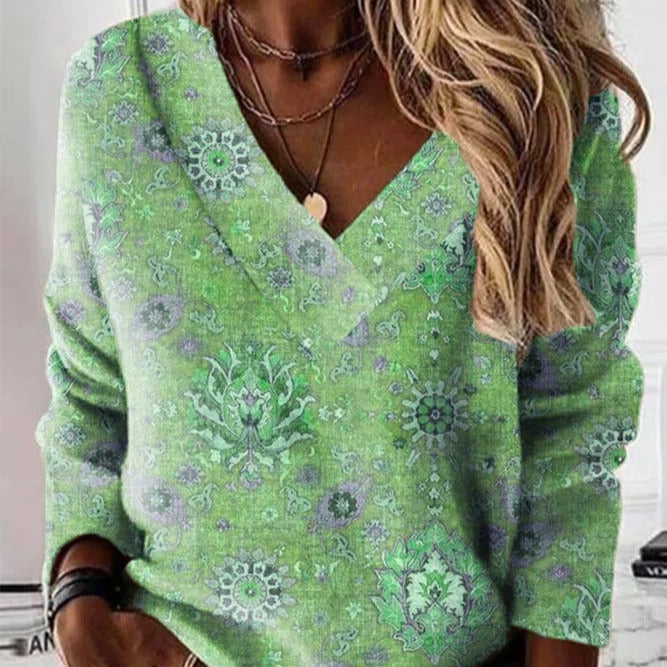 Studio Harvyn | Women - Cotton V-Neck Sweatshirt - Relaxed Fit