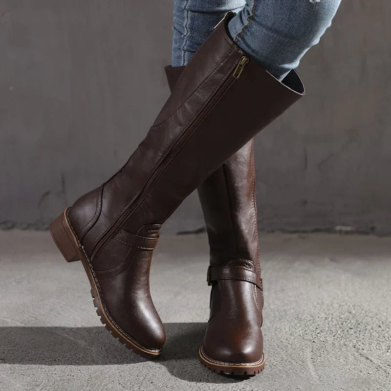 Studio Harvyn | Women – Classic Knee-High Boots with Buckle Detail