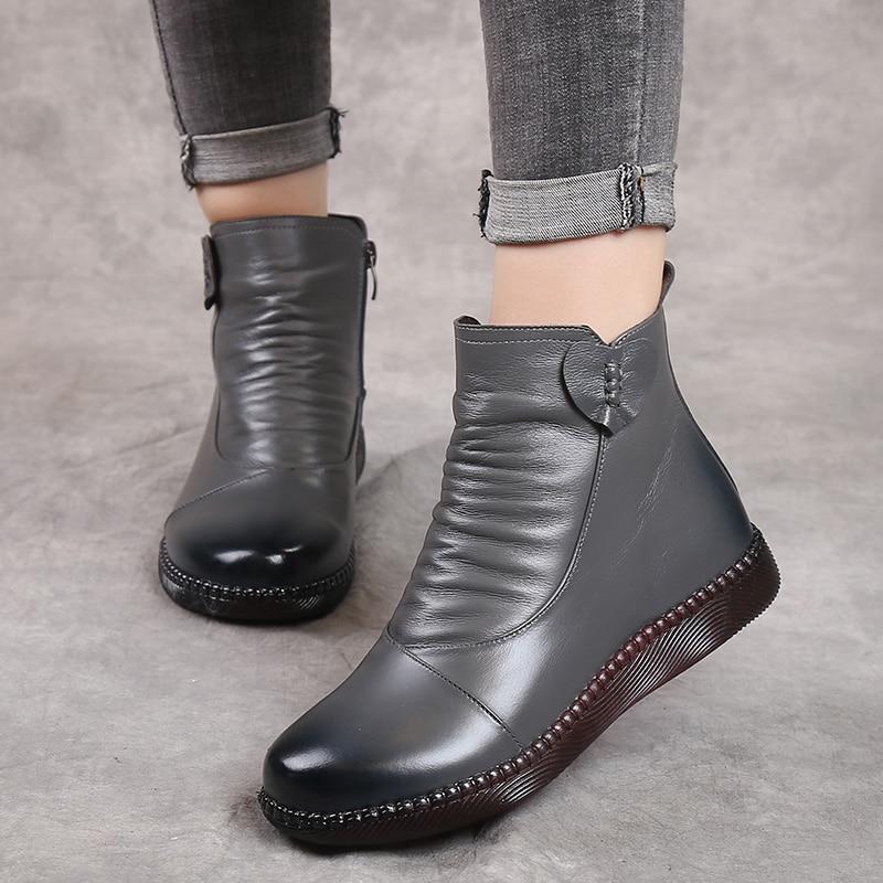 Studio Harvyn | Women – Faux Leather Ankle Boots - Ruched Front