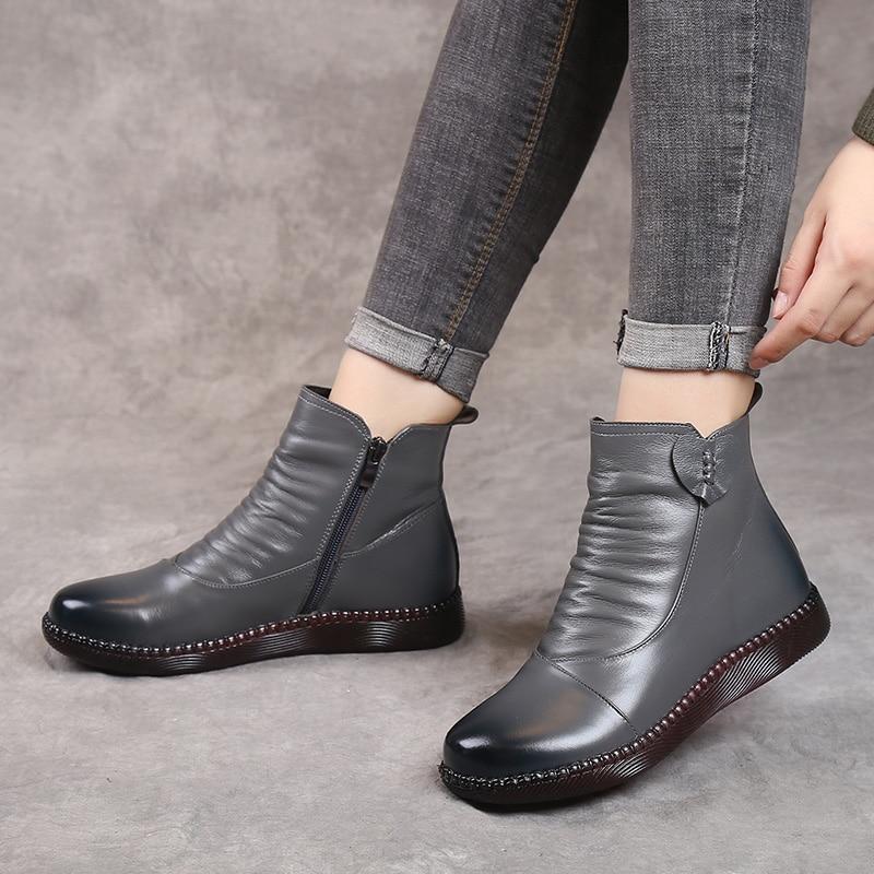 Studio Harvyn | Women – Faux Leather Ankle Boots - Ruched Front