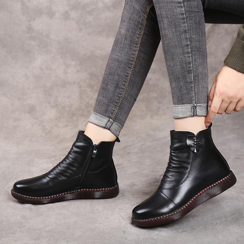 Studio Harvyn | Women – Faux Leather Ankle Boots - Ruched Front