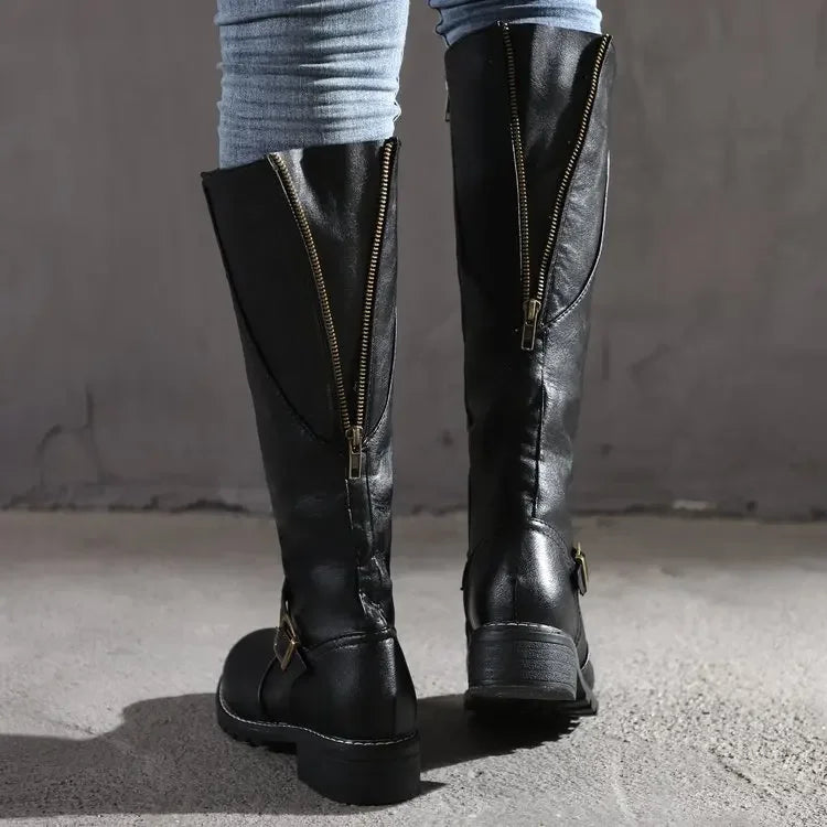 Studio Harvyn | Women – Classic Knee-High Boots with Buckle Detail