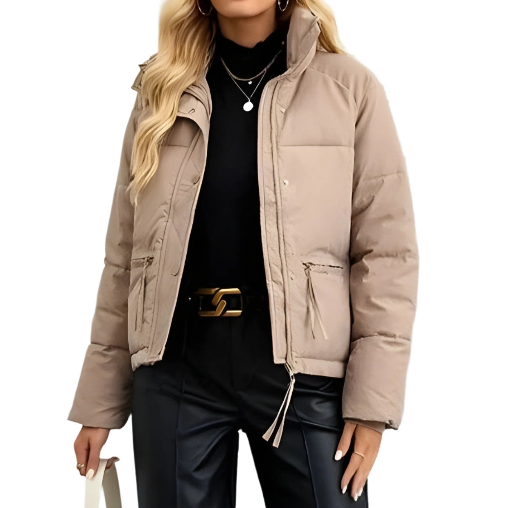Studio Harvyn | Women - Puffer Jacket - Warm Zip High Collar